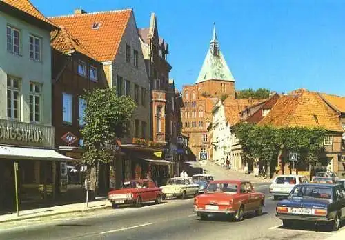 AK, Mölln, Marktstraße mit St. Nicolaikirche, ca. 1969