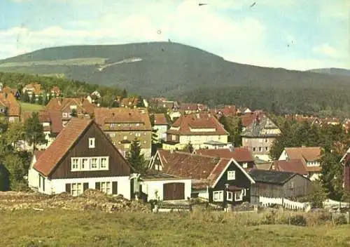 Ansichtskarte, Braunlage Harz, Teilansicht mit Wurmberg, ca. 1965