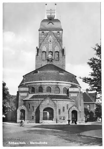 Ansichtskarte, Köthen, Martinskirche, Außenansicht, 1972