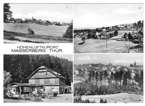 Ansichtskarte, Masserberg Thür. Kr. Hildburghausen, vier Abb., 1979