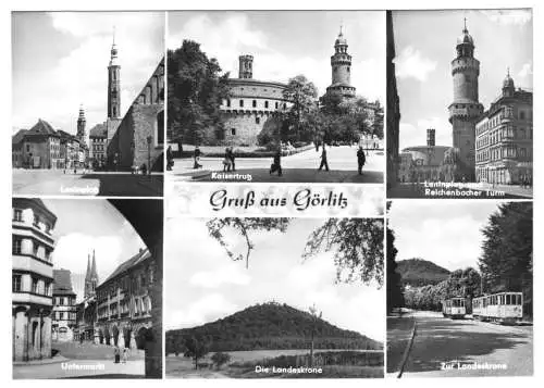 Ansichtskarte, Görlitz, sechs Abb., 1970