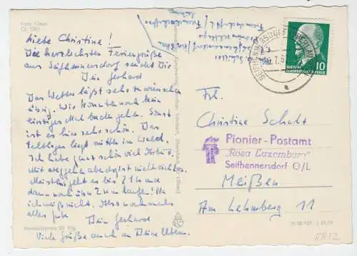 AK, Seifhennersdorf Oberlausitz, Gesamtans., Nebenstempel: Pionier-Postamt, 1961