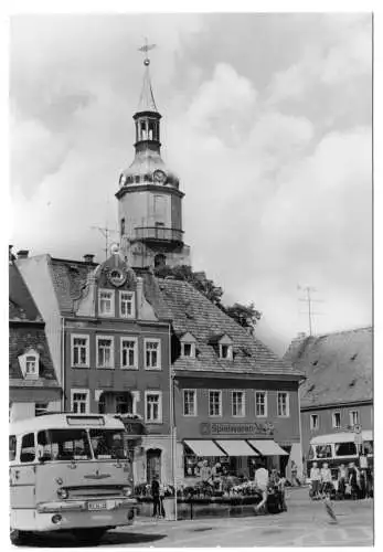 Ansichtskarte, Pulsnitz Kr. Bischofswerda, Platz der Befreiung, Busse, 1981