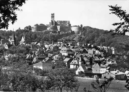 Ansichtskarte, Königstein Taunus, Teilansicht mit Burgruine, um 1972