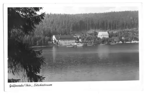 AK, Gräfenroda Thür., Gebäude am Lütschestausee, 1956