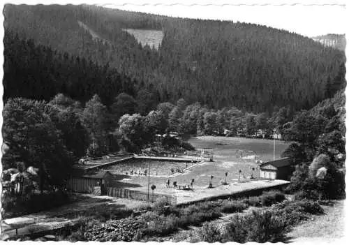 Ansichtskarte, Schwarzmühle Thür. Wald, Schwimmbad, 1967