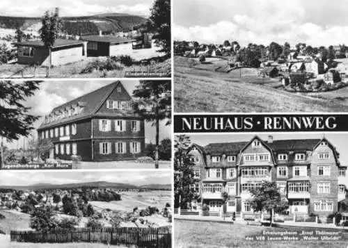 Ansichtskarte, Neuhaus am Rennweg, fünf Abb., 1968