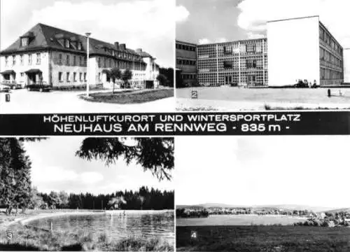 Ansichtskarte, Neuhaus am Rennweg, vier Abb., 1971