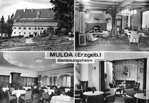Ansichtskarte, Mulda Erzgeb., Genesungsheim, vier Abb., 1982