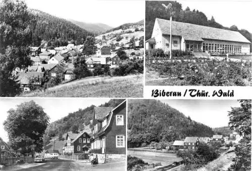 Ansichtskarte, Biberau Thür. Wald, vier Abb., 1988