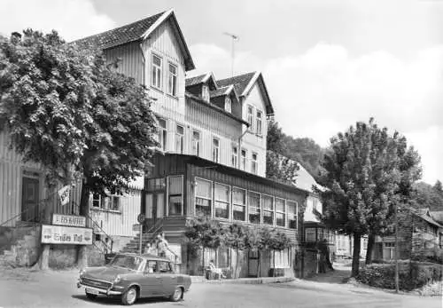 AK, Altenbrak Harz, Hotel Weißes Roß, Pkw, 1969