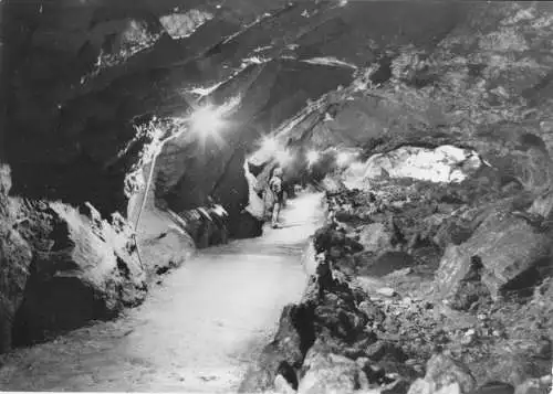 Ansichtskarte, Uftrungen Kr. Sangerhausen, Höhle Heimkehle, Im Riesentunnel, 1980