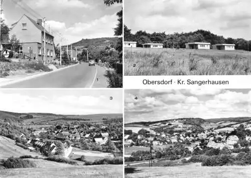 Ansichtskarte, Obersdorf Kr. Sangerhausen, vier Abb., 1980