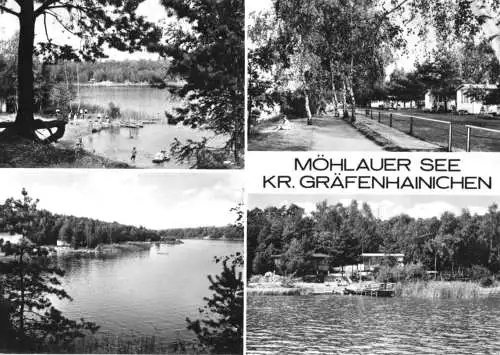 Ansichtskarte, Möhlauer See Kr. Gräfenhainichen, vier Abb., 1972