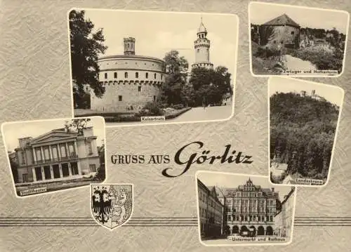AK, Görlitz, fünf Abb., gestaltet, 1960