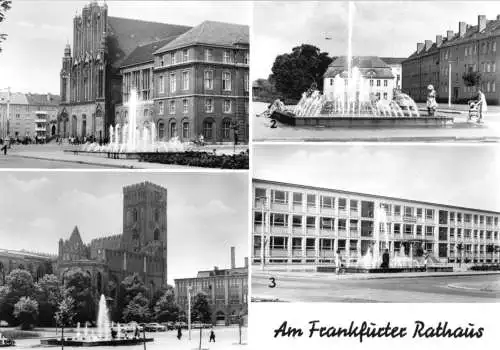 Ansichtskarte, Frankfurt Oder, Am Frankfurter Rathaus, vier Abb., 1973