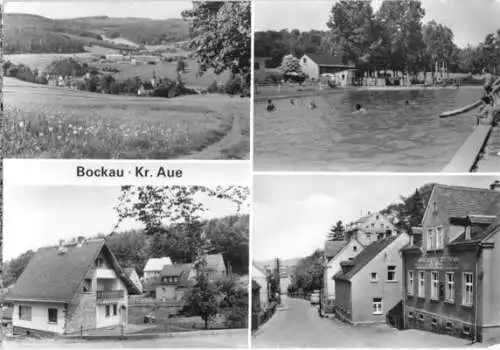 Ansichtskarte, Bockau Kr. Aue, vier Abb., 1985