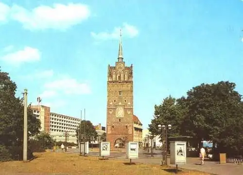 Ansichtskarte, Rostock, Partie am Kröpeliner Tor, 1986