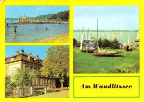 Ansichtskarte, Wandlitz, Am Wandlitzsee, 3 Abb., 1986