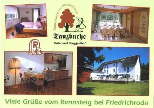 Ansichtskarte, Friedrichroda, Hotel "Tanzbuche", 4 Abb., ca. 1998