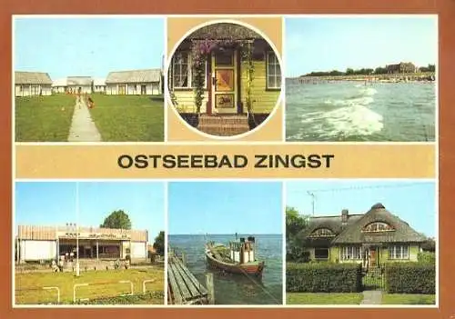 Ansichtskarte, Ostseebad Zingst, sechs Abb. u.a. Urlauberdorf