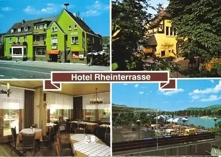Ansichtskarte, Rhens am Rhein, Hotel Rheinterrasse, 4 Abb, ca 1979