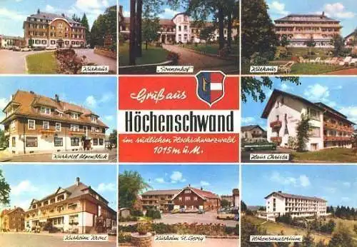 Ansichtskarte, Höchenschwand, 8 Abb., ca. 1970, Version 2