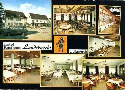 Ansichtskarte, Uckerath, Hotel "Landsknecht", 7 Abb., 1970