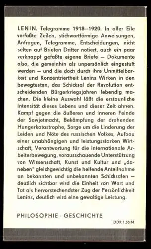 Lenin, Wladimir Iljitsch; Telegramme 1918 - 1920 - Auswahl, 1980, Reclam 88
