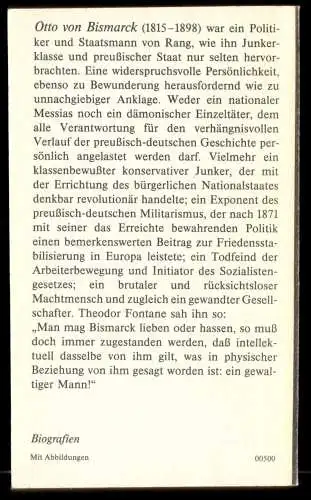 Otto von Bismarck - Dokumente seines Lebens, 1986, Reclam 1172