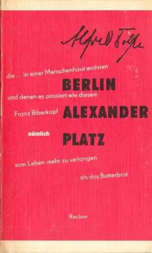 Döblin, Alfred; Berlin Alexanderplatz, 1977, Reclam 114
