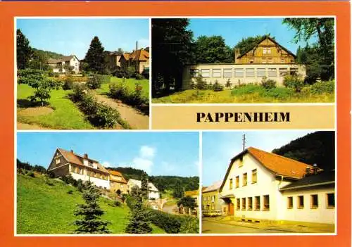 Ansichtskarte, Pappenheim Kr. Schmalkalden, vier Abb., 1986