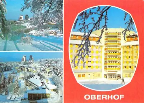 Ansichtskarte, Oberhot Thür. Wald, drei Winteransichten, 1981