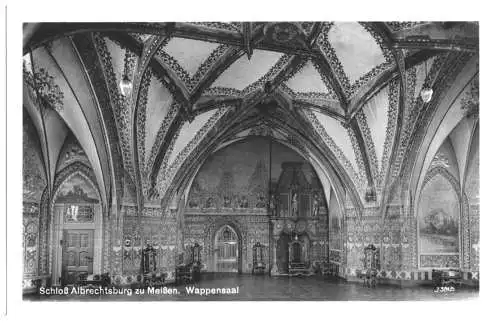 Ansichtskarte, Meißen, Schloß Albrechtsburg, Wappensaal, 1955