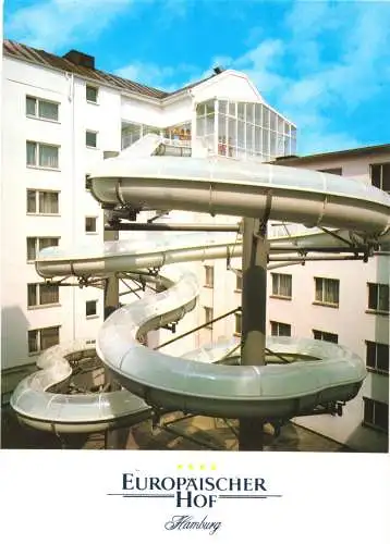 AK, Hamburg, Hotel Europäischer Hof, Schwimmbad, Rutsche, um 1980
