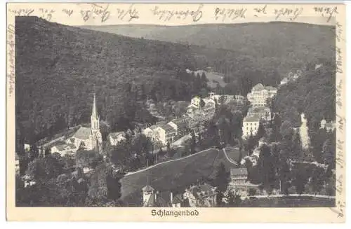 AK, Schlangenbad i. Ts., Teilansicht, 1921