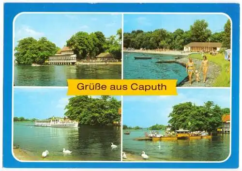 Ansichtskarte, Caputh Kr. Potsdam, vier Abb., 1987