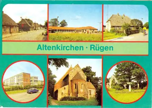 Ansichtskarte, Altenkirchen Rügen, sechs Abb., 1990