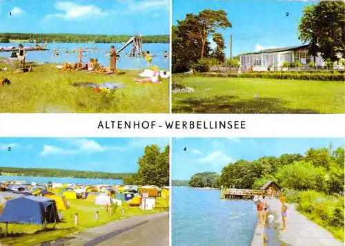 Ansichtskarte, Altenhof Werbellinsee, vier Abb., 1974