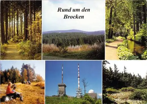 AK, Brocken Harz, Rund um den Brocken, sechs Abb., um 1991
