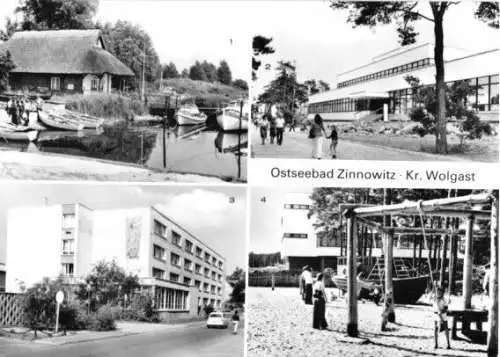 Ansichtskarte, Ostseebad Zinnowitz Usedom, vier Abb., 1982