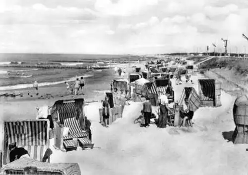 Ansichtskarte, Seeheilbad Graal-Müritz, Strandpartie belebt, 1967