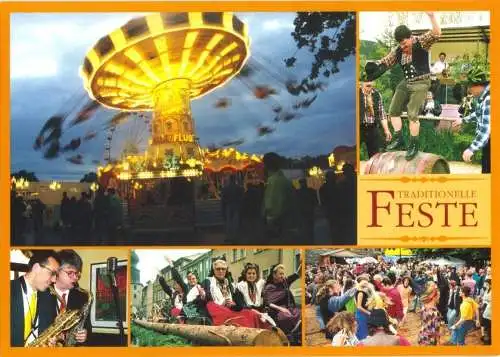 Ansichtskarte, Traditionelle Feste im Landkreis Saalfeld - Rudolstadt, fünf Abb., um 2000