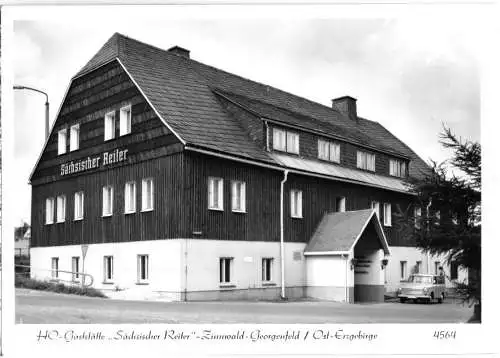 Ansichtskarte, Zinnwald - Georgenfeld Osterzgeb., HOG "Sächsischer Reiter", außen, 1984