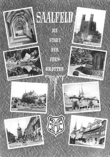 AK, Saalfeld Saale, acht Abb., gestaltet, 1960