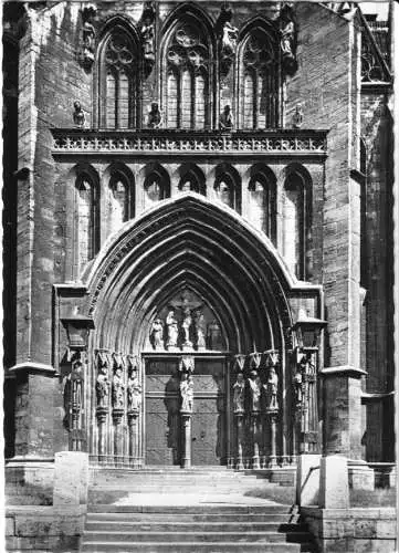 Ansichtskarte, Mühlhausen, Portal der Marienkirche, 1961