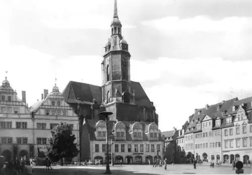 Ansichtskarte, Naumburg Saale, Wilhelm-Pieck-Platz mit Wenzelskirche, 1986