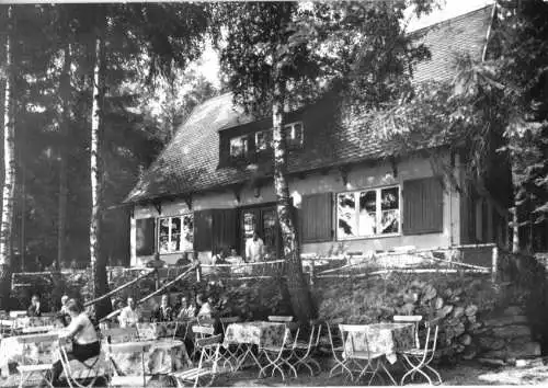 Ansichtskarte, Bad Elster, Waldcafé "Bärenloh", Gartenrestaurant, 1984