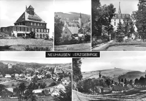 Ansichtskarte, Neuhausen Erzgeb., fünf Abb., 1972