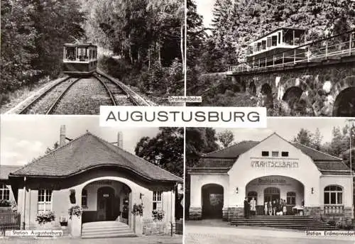 Ansichtskarte, Augustusburg, Drahtseilbahn, vier Abb., 1978